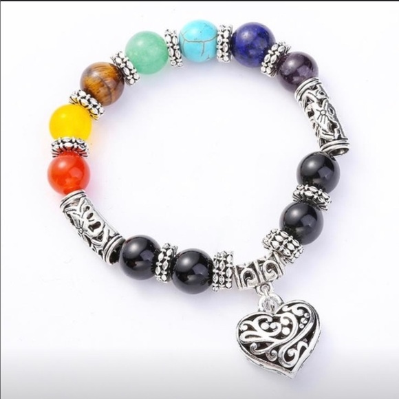 Chakras Reiki Treatment Stone Balance Bracelet. - Picture 1 of 6